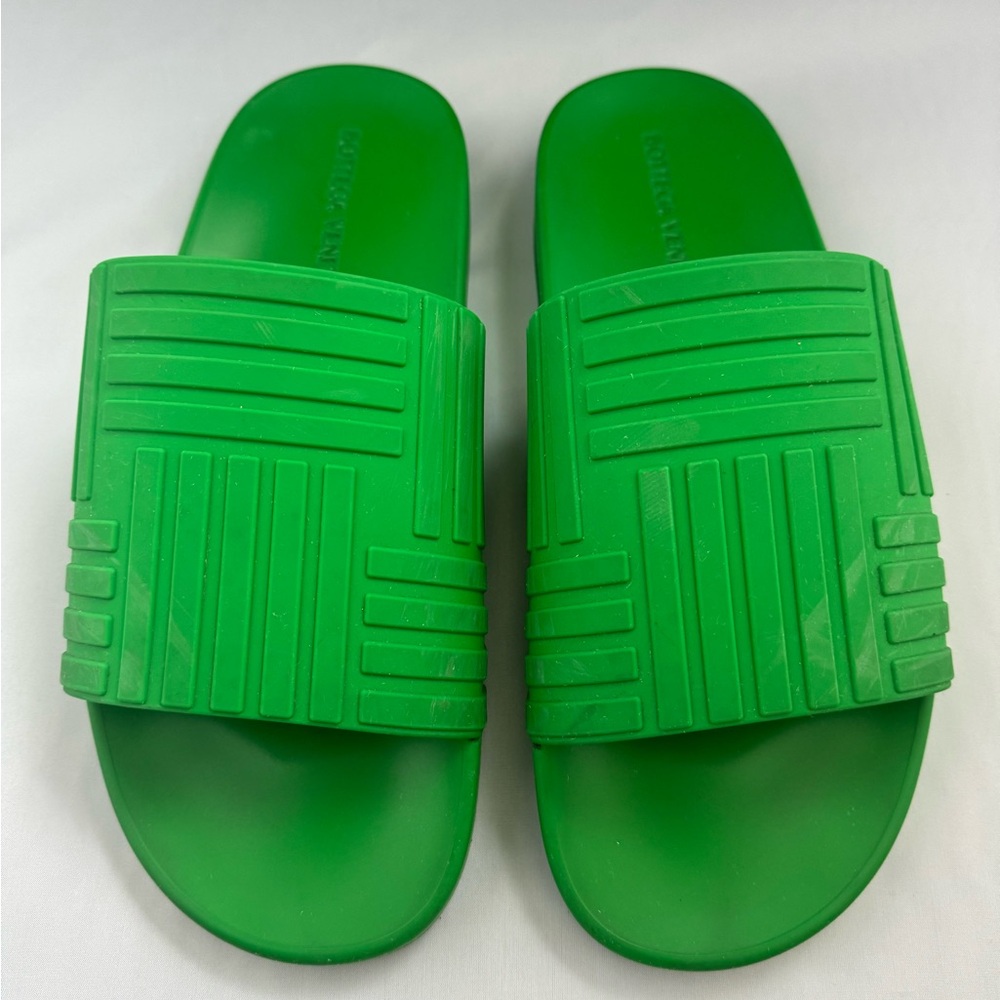 Bottega Veneta Green Sandals Minimalist Slip-On Size 45 -12